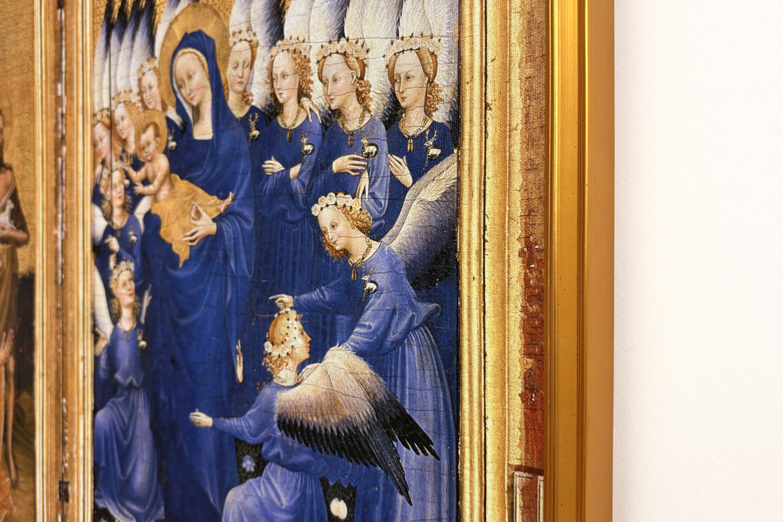 Riccardo II presentato alla Vergine e al Bambino dal suo santo patrono Giovanni Battista e dai santi Edoardo ed Edmondo, c.1395-99 - Master of the Wilton Diptych
