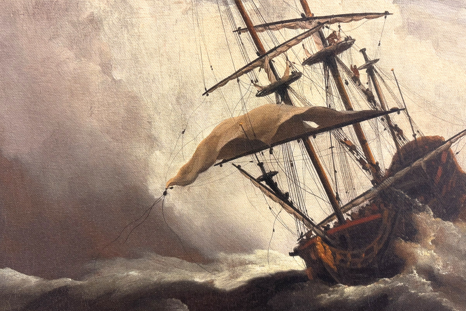 Una nave in alto mare colta da una raffica, nota come «La raffica» - Willem van de Velde (II)