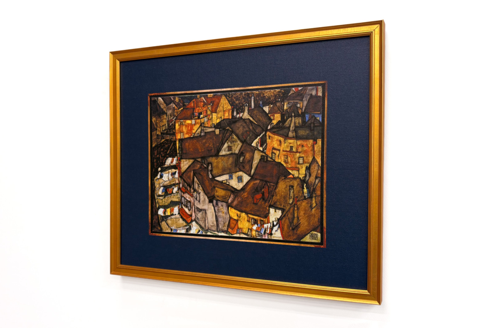 Mezzaluna di case, Krumau (oggi Český Krumlov, Cecoslovacchia) - Mezzaluna di case, Krumau (La piccola città V), di Egon Schiele (1890-1918) - Egon Schiele
