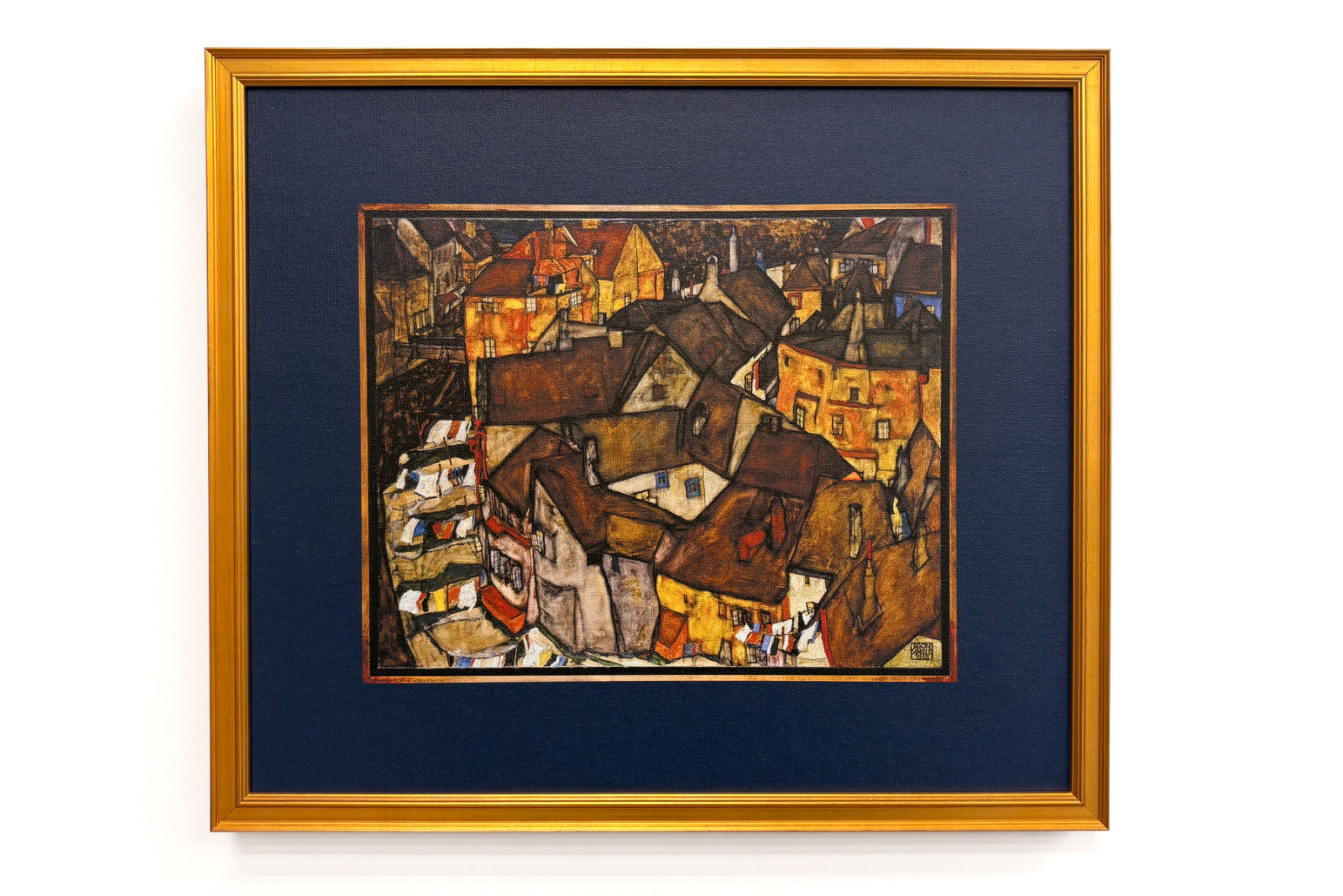 Mezzaluna di case, Krumau (oggi Český Krumlov, Cecoslovacchia) - Mezzaluna di case, Krumau (La piccola città V), di Egon Schiele (1890-1918) - Egon Schiele