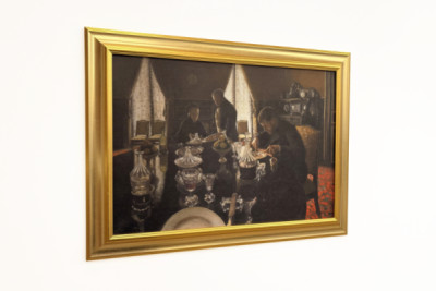 Diner - Cena in rue Miromesnil, la casa della famiglia Caillebotte (olio su tela)