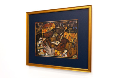 Mezzaluna di case, Krumau (oggi Český Krumlov, Cecoslovacchia) - Mezzaluna di case, Krumau (La piccola città V), di Egon Schiele (1890-1918)