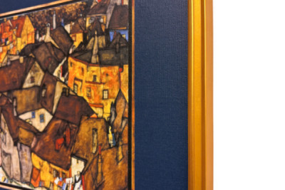 Mezzaluna di case, Krumau (oggi Český Krumlov, Cecoslovacchia) - Mezzaluna di case, Krumau (La piccola città V), di Egon Schiele (1890-1918)