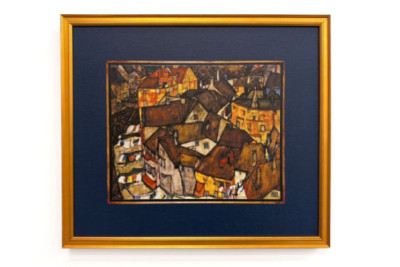 Mezzaluna di case, Krumau (oggi Český Krumlov, Cecoslovacchia) - Mezzaluna di case, Krumau (La piccola città V), di Egon Schiele (1890-1918)