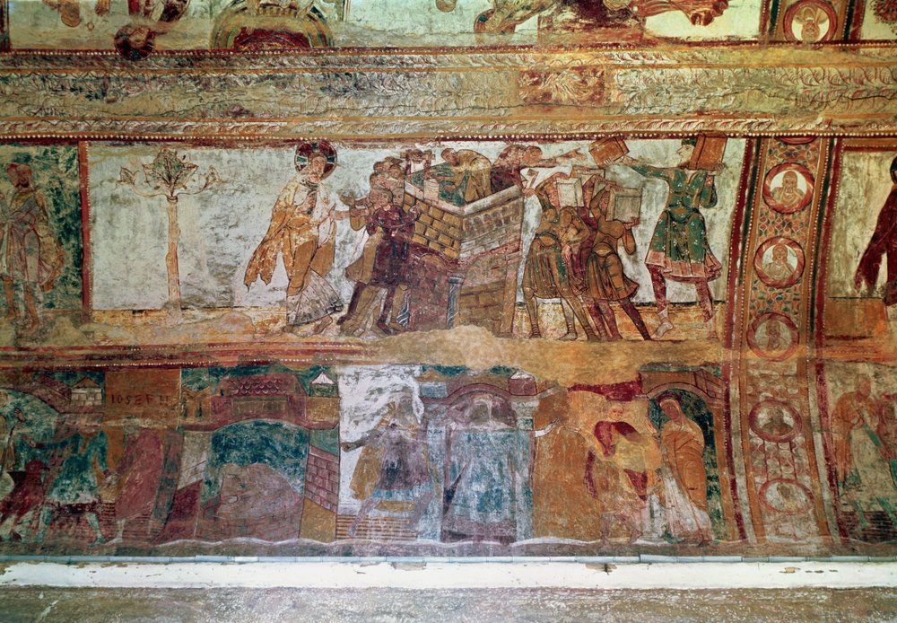La costruzione della Torre di Babele (registro superiore); L