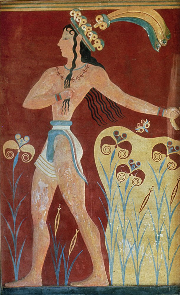 Re-sacerdote o principe con gigli, dal palazzo di Cnosso, XVI secolo a.C. da Unknown