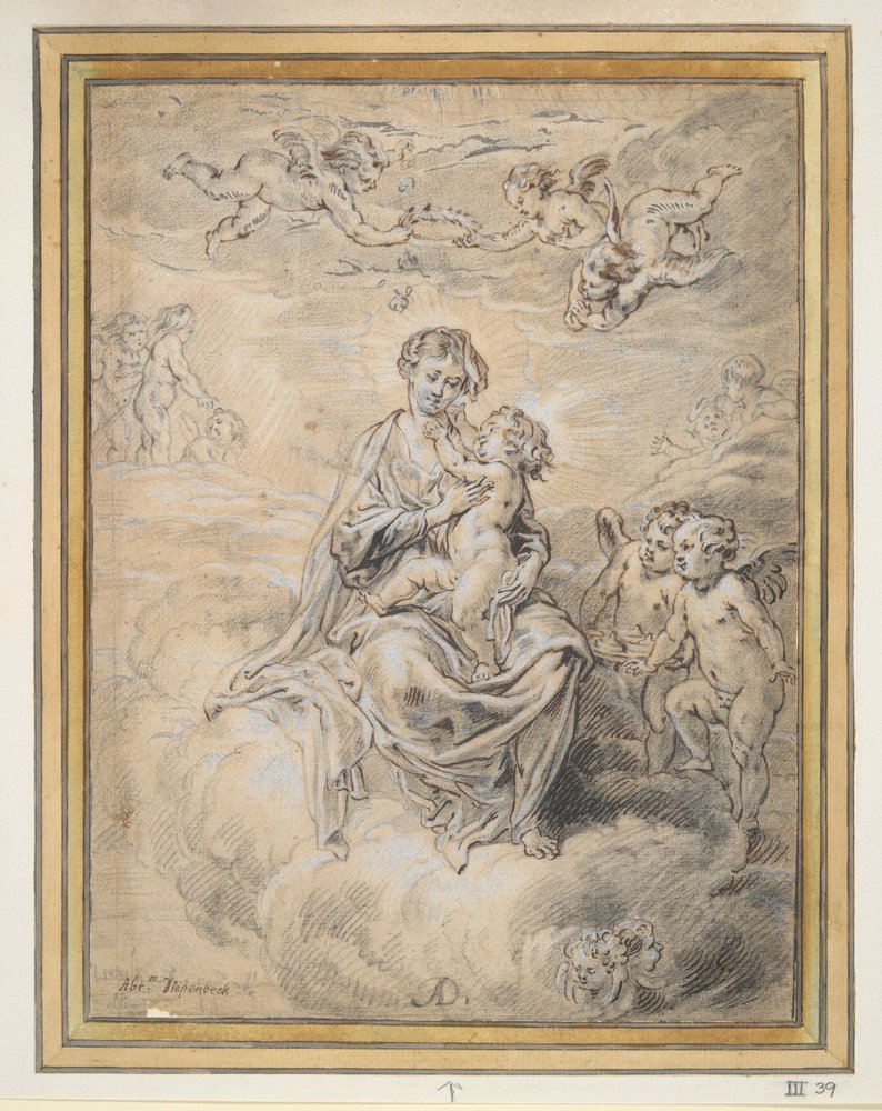 Vergine e Bambino in cielo, con putti da Abraham van Diepenbeeck