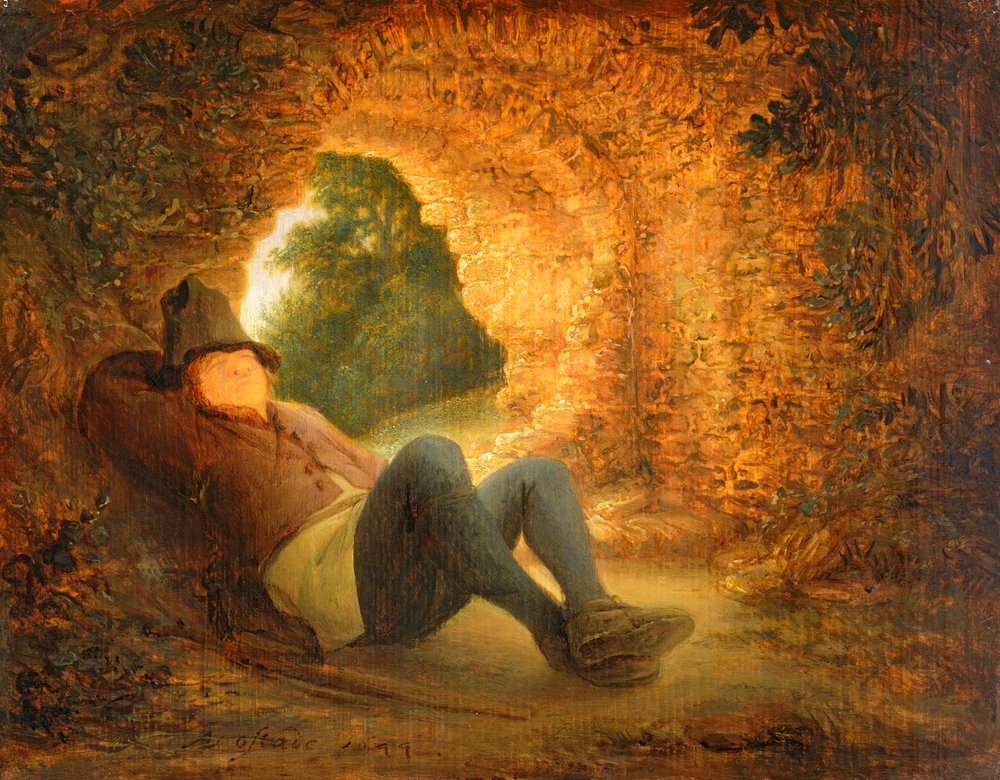 Contadino addormentato in una volta in rovina, 1644 da Adriaen Jansz. van Ostade