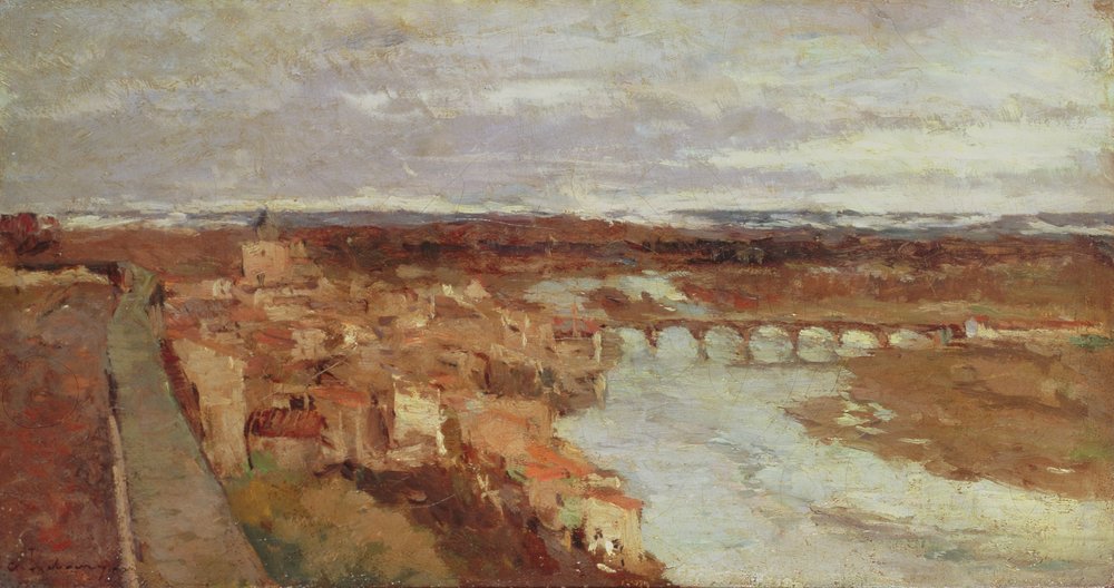 Veduta della città di Pont-du-Chateau, c.1895 da Albert-Charles Lebourg