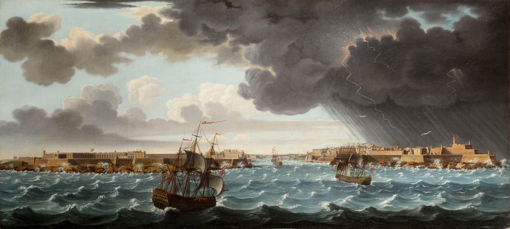 Una delle sette vedute di Valletta, Malta e dintorni, c.1753 da Alberto Pullicino