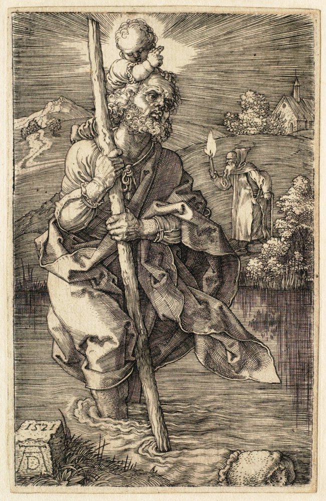 San Cristoforo rivolto verso destra da Albrecht Dürer