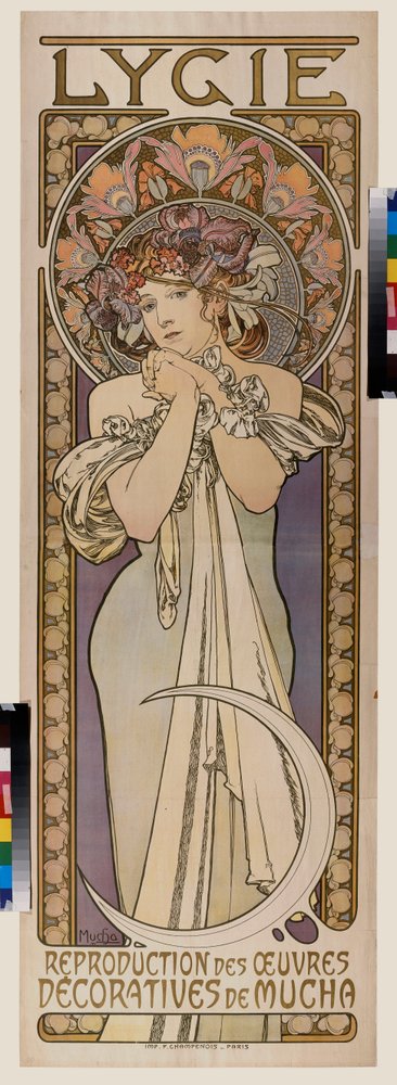 Pubblicità per il gruppo di danza Lygie da Alphonse Marie Mucha