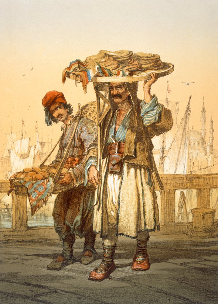Venditori di pane sul molo, 1865 da Amadeo Preziosi