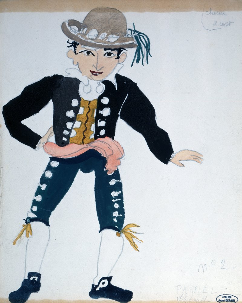 Costumi per una rappresentazione de "Il barbiere di Siviglia" a Parigi (acquerello su carta) da Andre Derain