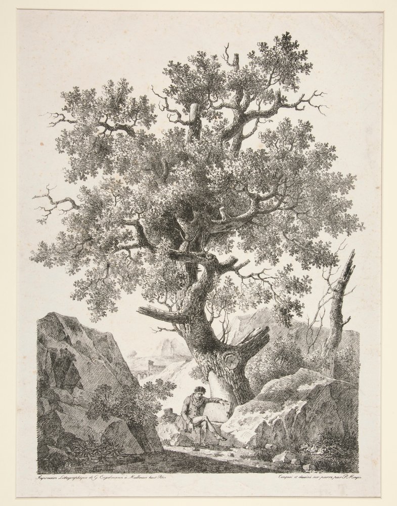 Senza titolo [Uomo seduto vicino a un albero] da Antoine Pierre Mongin