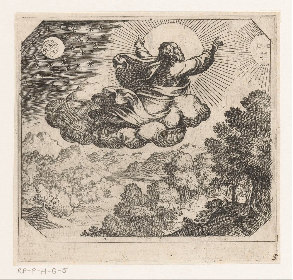 Dio crea il sole, la luna e le stelle da Antonio Tempesta