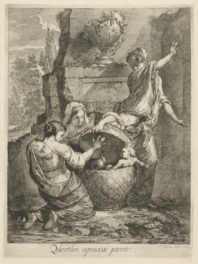 Erichtonio trovato dalle tre figlie di Cecrope da Arnold Houbraken