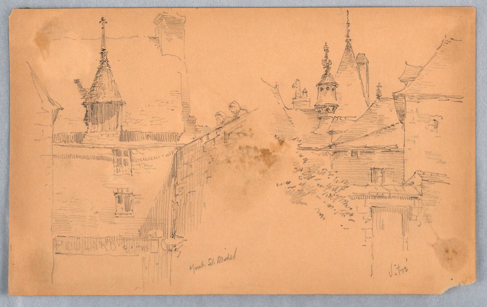 Due scene a Mont St. Michel e Vitré | Arnold William Brunner