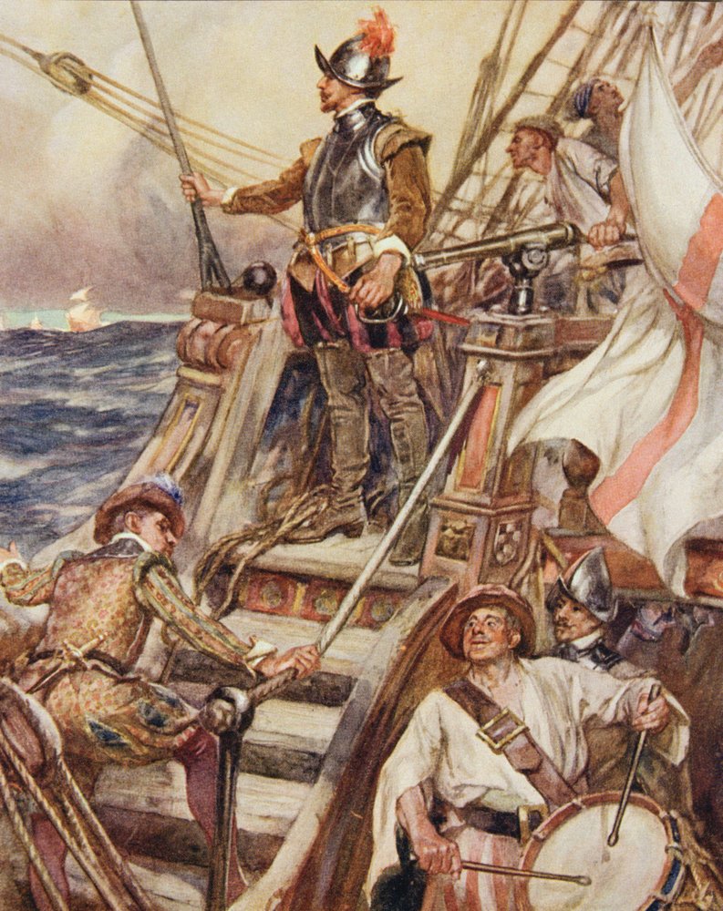 Il tamburo di Drake, illustrazione da «Il tamburo di Drake e altre canzoni del mare» di Henry Newbolt (1862-1938) da Arthur David McCormick