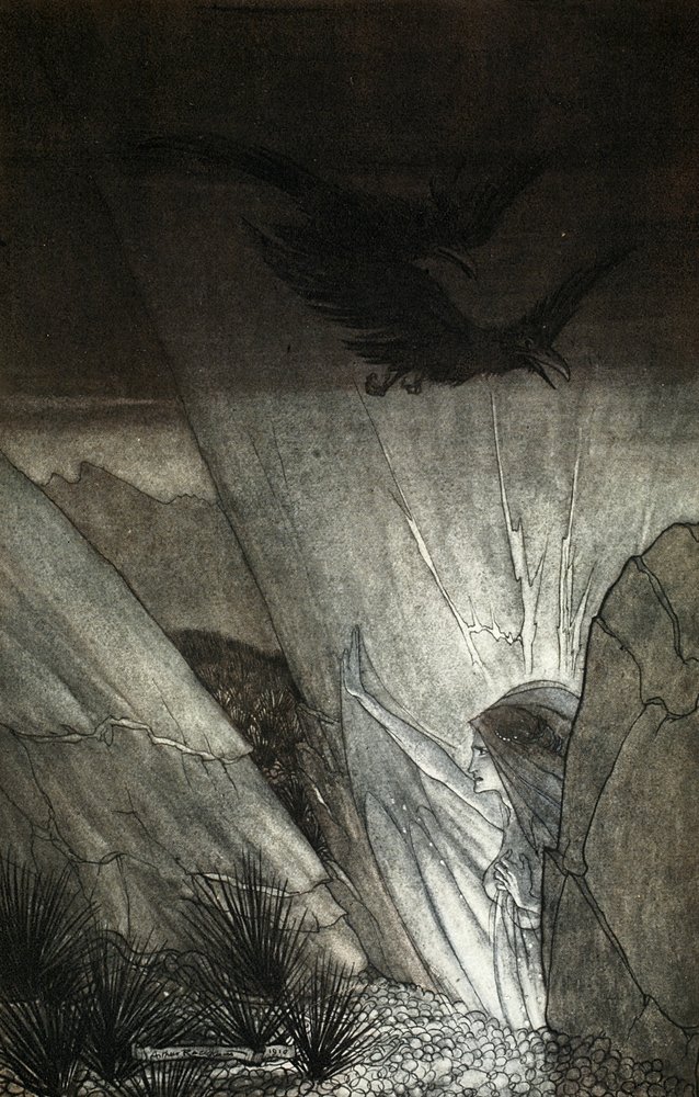 'Erda ti avverte', illustrazione da 'L'Oro del Reno e la Valchiria', 1910