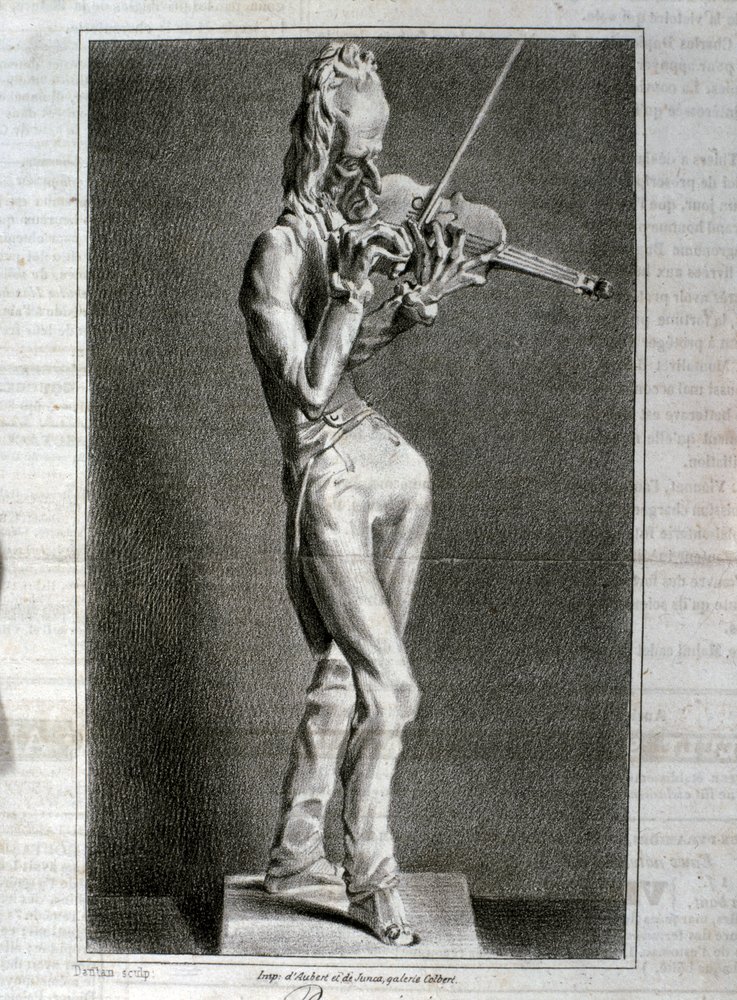 Ritratto-caricatura di Niccolò Paganini (acquaforte) da Artist Unknown