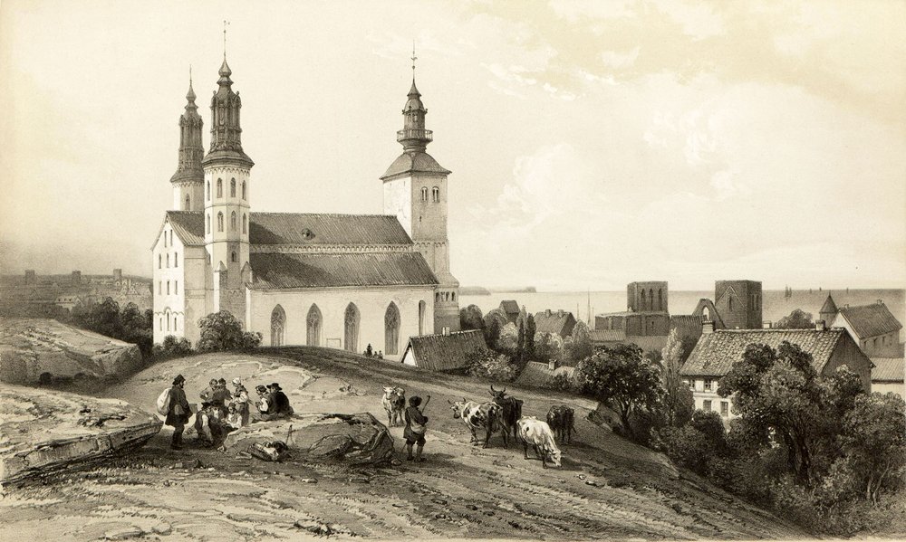 Chiesa di Santa Maria a Wisby da Auguste Etienne Francois Mayer