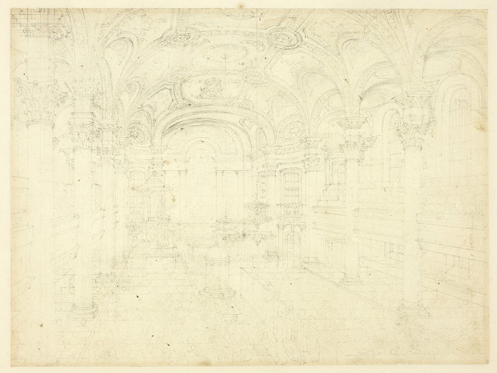 Studio per St. Martin's in the Fields, da Microcosmo di Londra da Augustus Charles Pugin