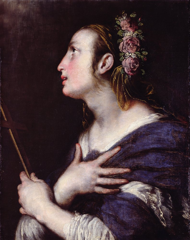 Santo con una corona di rose da Bernardo Strozzi