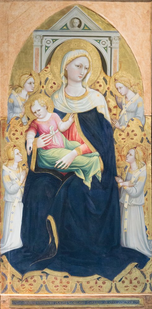 Madonna in trono con Bambino e quattro angeli, c.1433 (tempera e foglia d'oro su tavola) da Bicci di Lorenzo