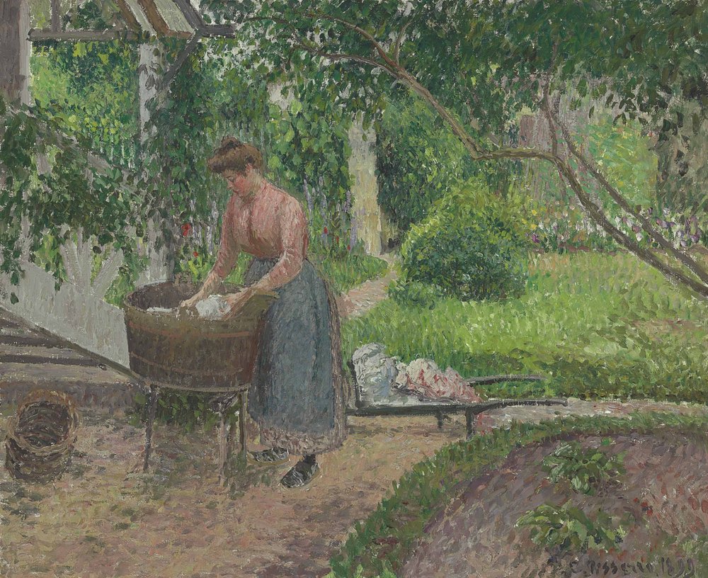 Lavandaia nel giardino di Eragny da Camille Jacob Pissarro