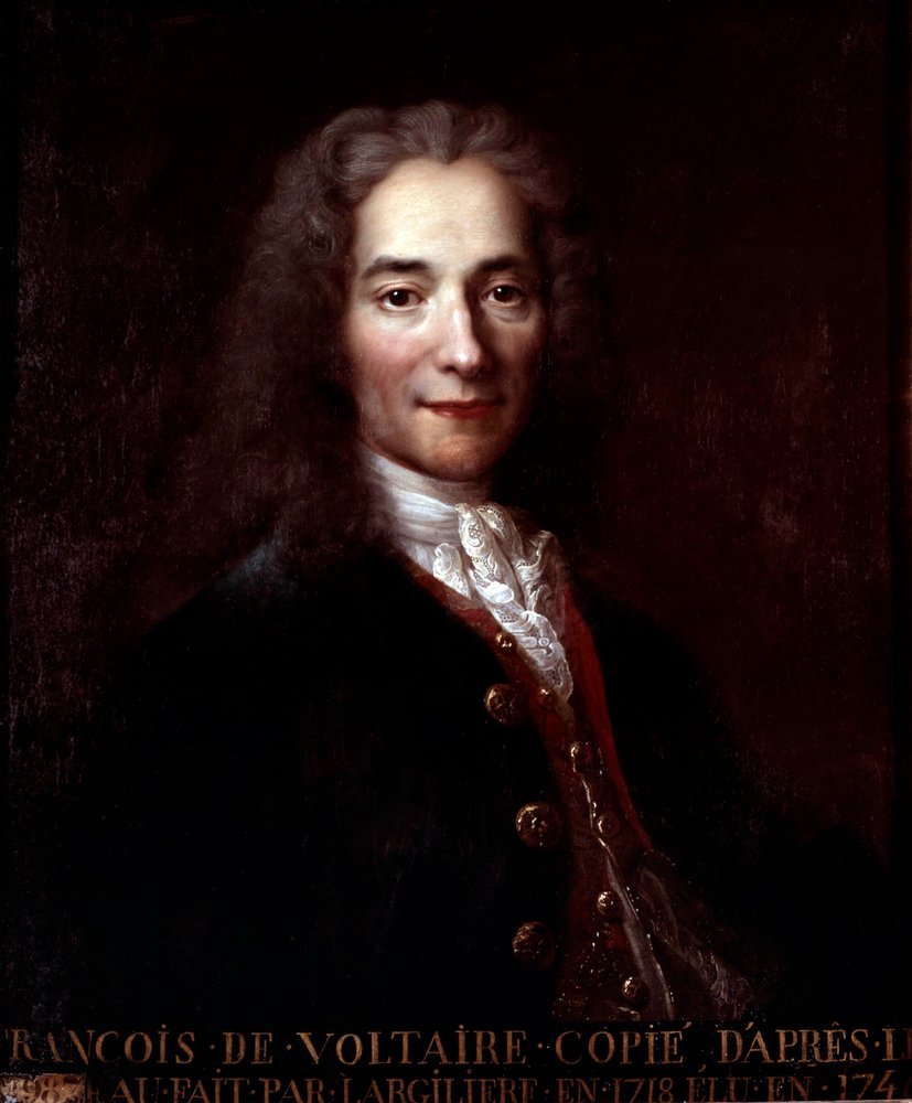 Voltaire, copia da un dipinto di Nicolas de Largilliere da Catherine Lusurier