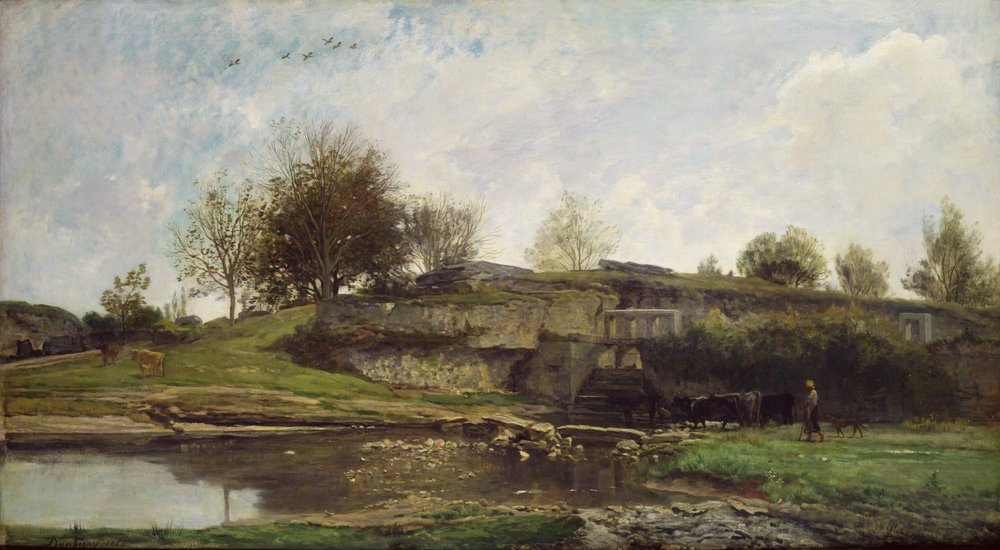 La chiusa a Optevoz, 1855 da Charles Francois Daubigny
