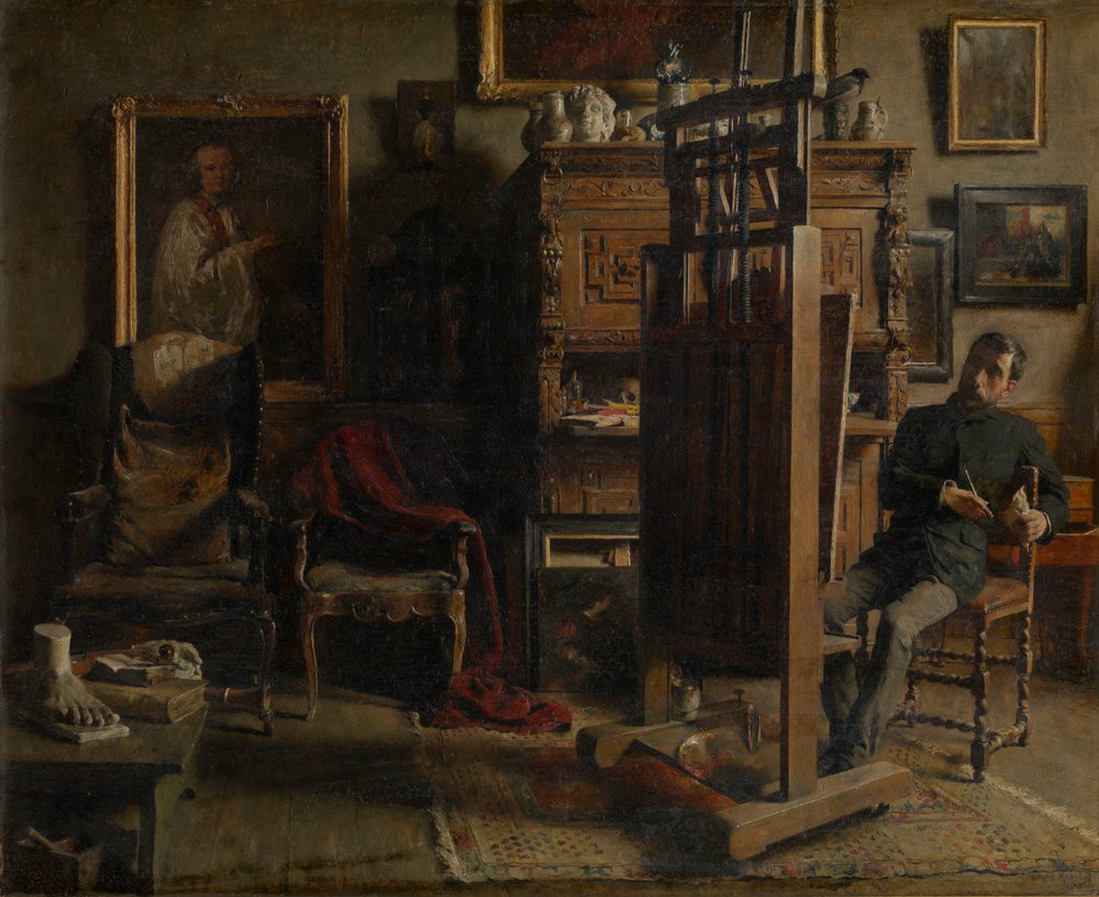 Lo studio del pittore Jules Lambeaux da Charles Mertens