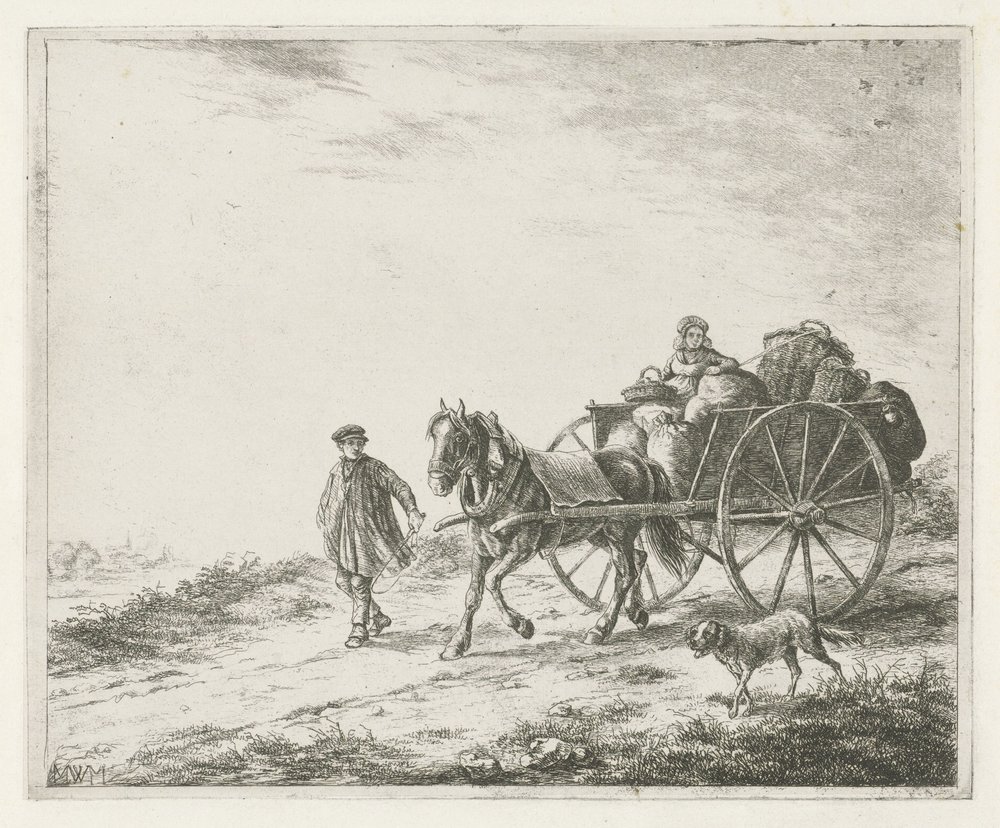 Carro contadino con carico da Christiaan Wilhelmus Moorrees