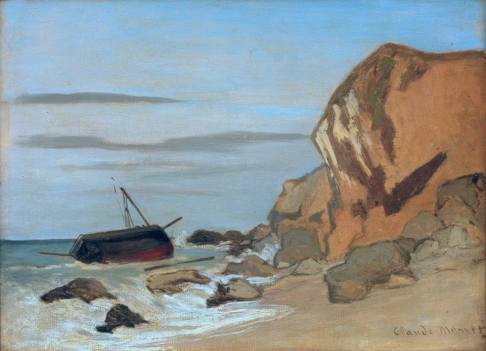 Tableau Sur Toile - Reproduction De Claude Monet 'La Falaise D'Étretat' - Décoration Murale