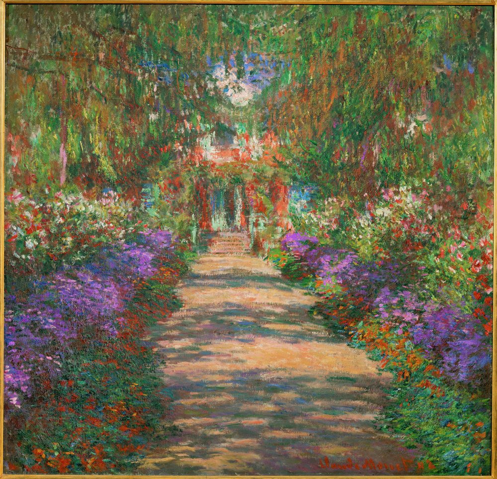 Giardino di Giverny (dipinto su tela) da Claude Monet
