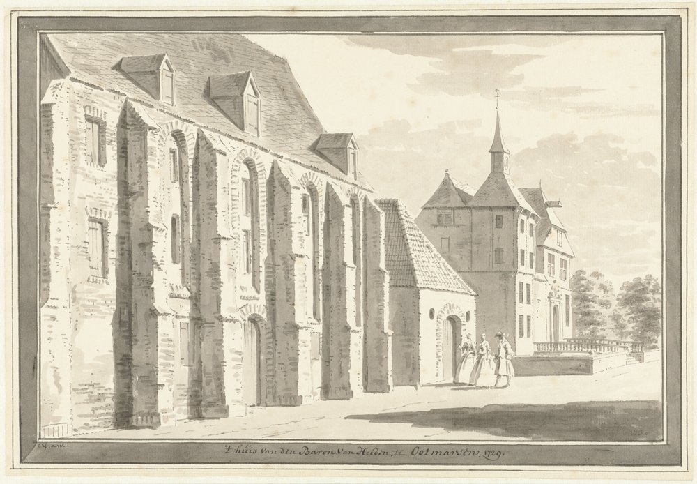 Veduta della chiesa e della casa a Ootmarsum da Cornelis Pronk