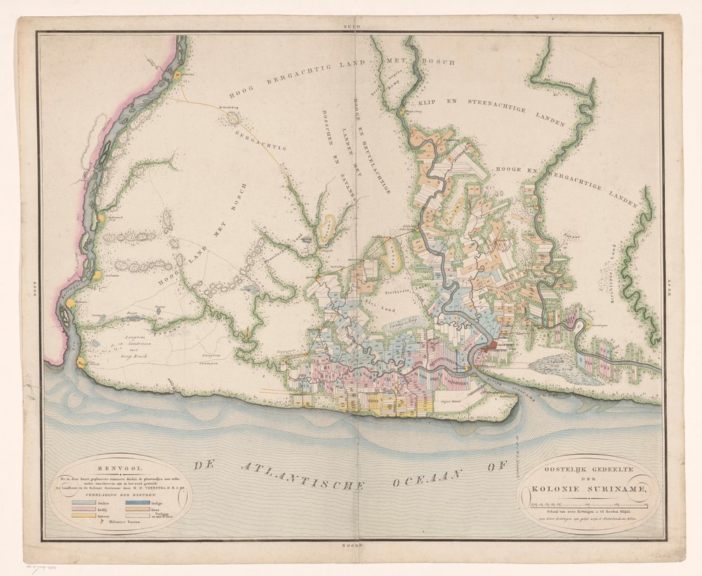 Parte di una mappa del Suriname da Daniël Veelwaard (I)