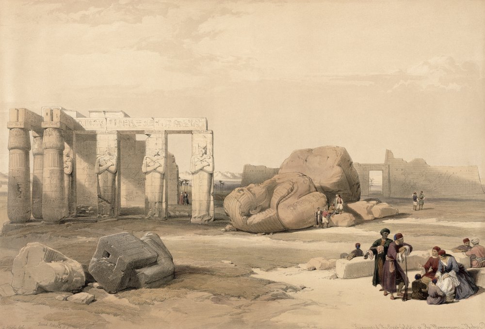 Frammenti del Grande Colosso al Memnonium, Tebe, da Egitto e Nubia, Vol.1