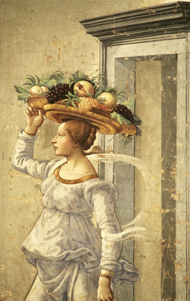 Donna che porta frutta, dalla Nascita di San Giovanni Battista da Domenico Ghirlandaio