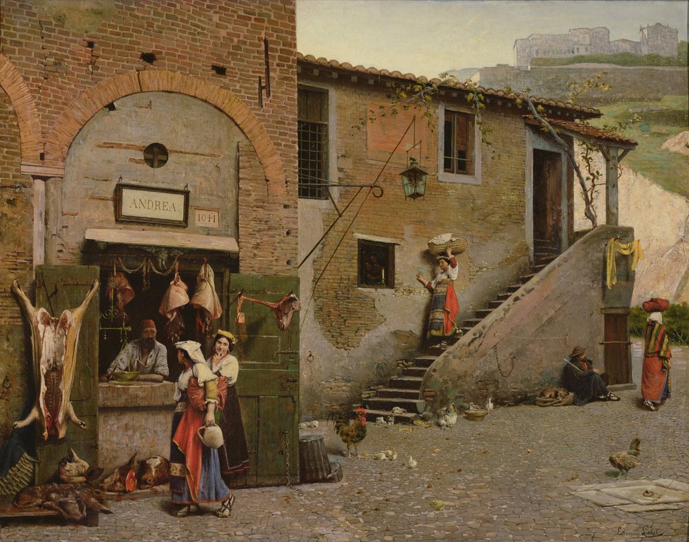 Un macellaio di Trastevere, Roma | Edmond Lebel