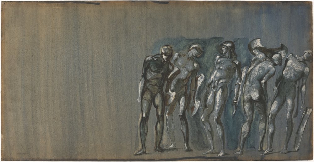 Fineo e i suoi cortigiani trasformati in pietra da Edward Burne-Jones