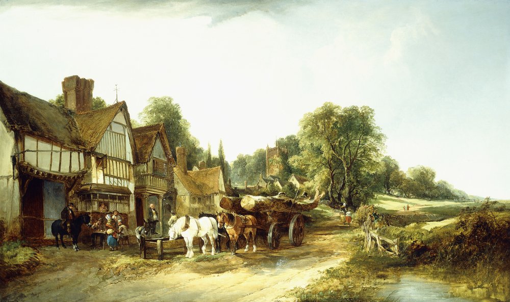 Il carro del legname, 1845 da Edward Charles Williams