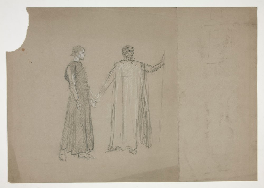 Due figure: studio iniziale per da Edwin Austin Abbey