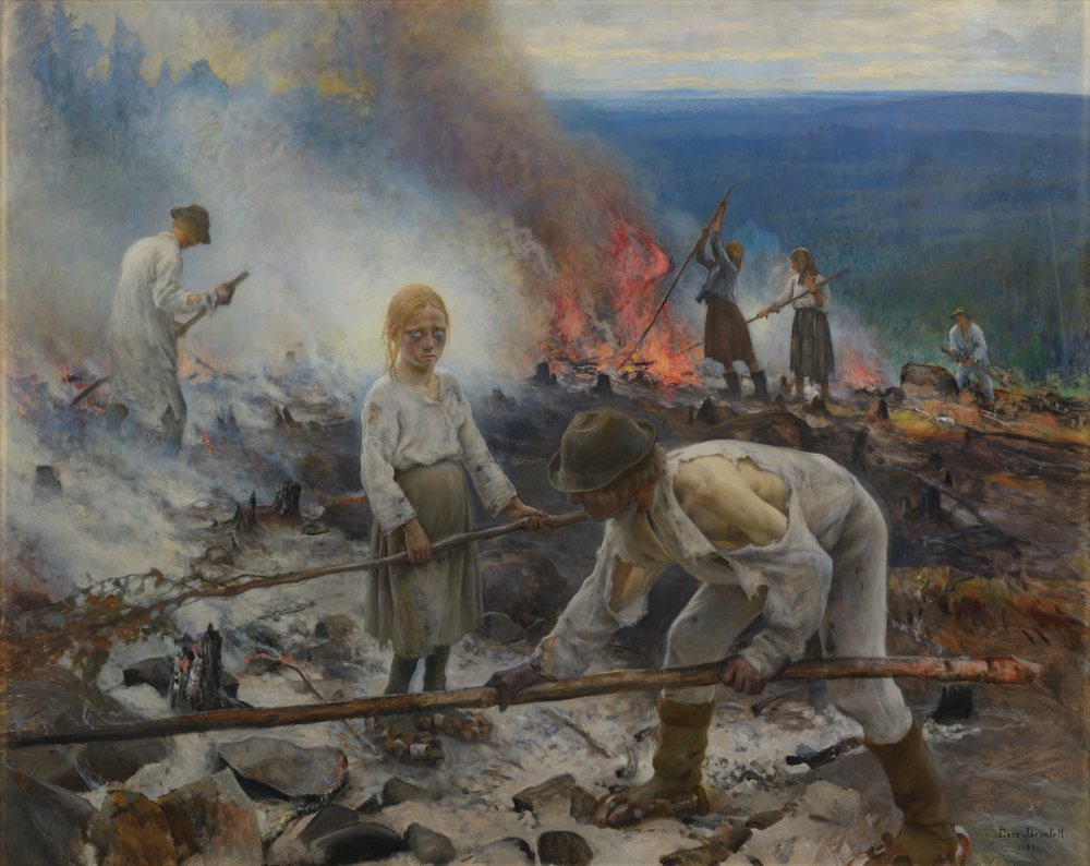 Sotto il giogo (Bruciare la legna da ardere) da Eero Järnefelt