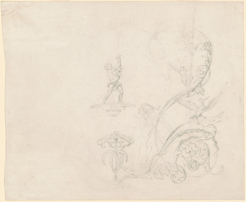 Studi di decorazioni per fontane da Emanuel Gottlieb Leutze