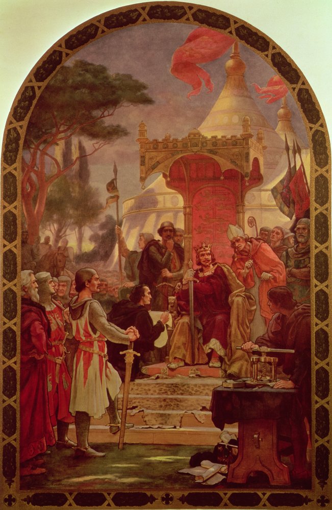Re Giovanni concede la Magna Carta nel 1215, 1900 da Ernest Normand