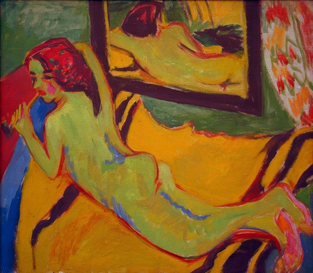 Nudo disteso davanti allo specchio da Ernst Ludwig Kirchner