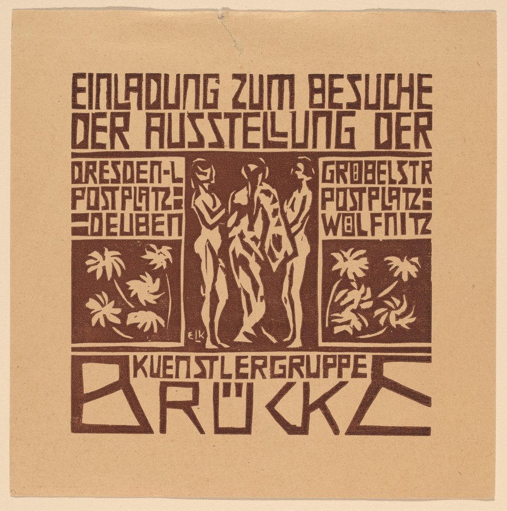 Invito a una mostra del gruppo di artisti Brücke da Ernst Ludwig Kirchner