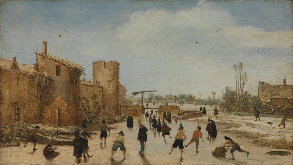 Divertimento sul ghiaccio nel fossato da Esaias van de Velde